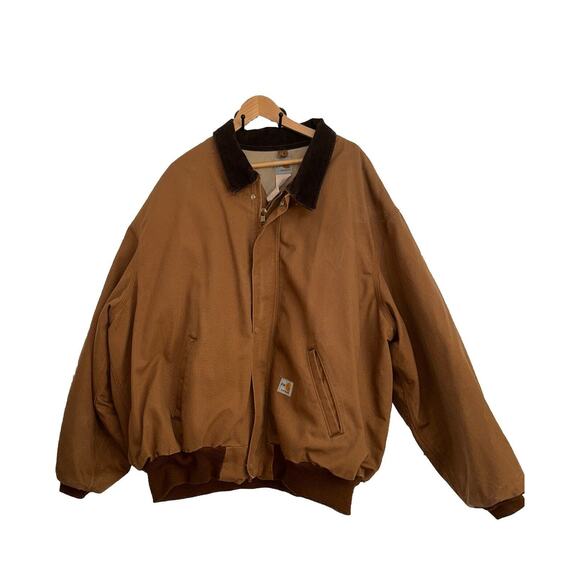 Carhartt FR Jacket Quilted Lining J134 Brown Duck Jacket Size 4XL